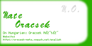 mate oracsek business card